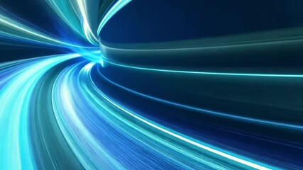 Vibrant Abstract Background with Dynamic Blue Light Trails, Glowing Curves, and Energy Motion Creating Futuristic Atmosphere - Powered by Adobe