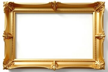 Elegant golden frame isolated on white background, texture, background, wedding