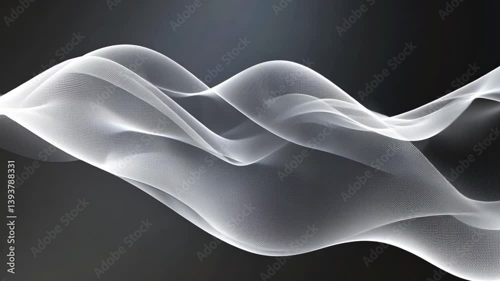 Poster elegant monochromatic wave pattern smooth, flowing lines create abstract design of tranquility and m