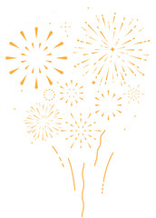 Bursting fireworks with stars and sparks, festival golden fireworks. holiday banner, poster, flyer, greeting card and decorative elements