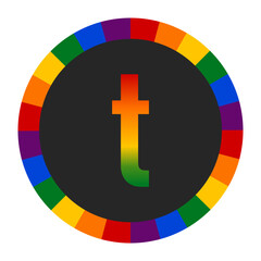 LGBTQ Rainbow Lowercase Letter 
