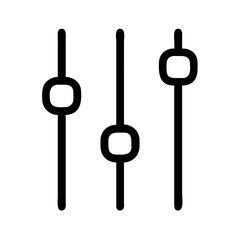 Vertical Sliders Representing Control Panel or Settings Icon Design