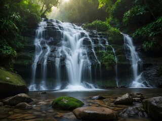 Discover the Highland Charm of Glenfall Waterfall: A Scenic Sri Lankan Wonder Where Gushing Streams, Lush Green Slopes, and Mountain Air Create a Perfect Nature Retreat