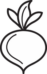 Beetroot outline icon on white background.