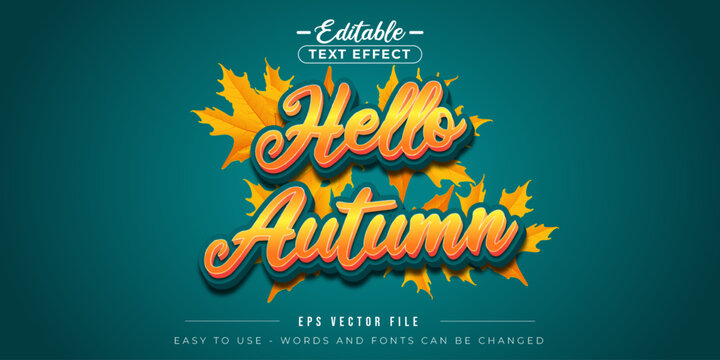 Hello autumn editable text effect.