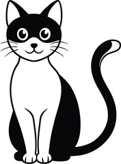 Cute Black Cat Silhouette Icon