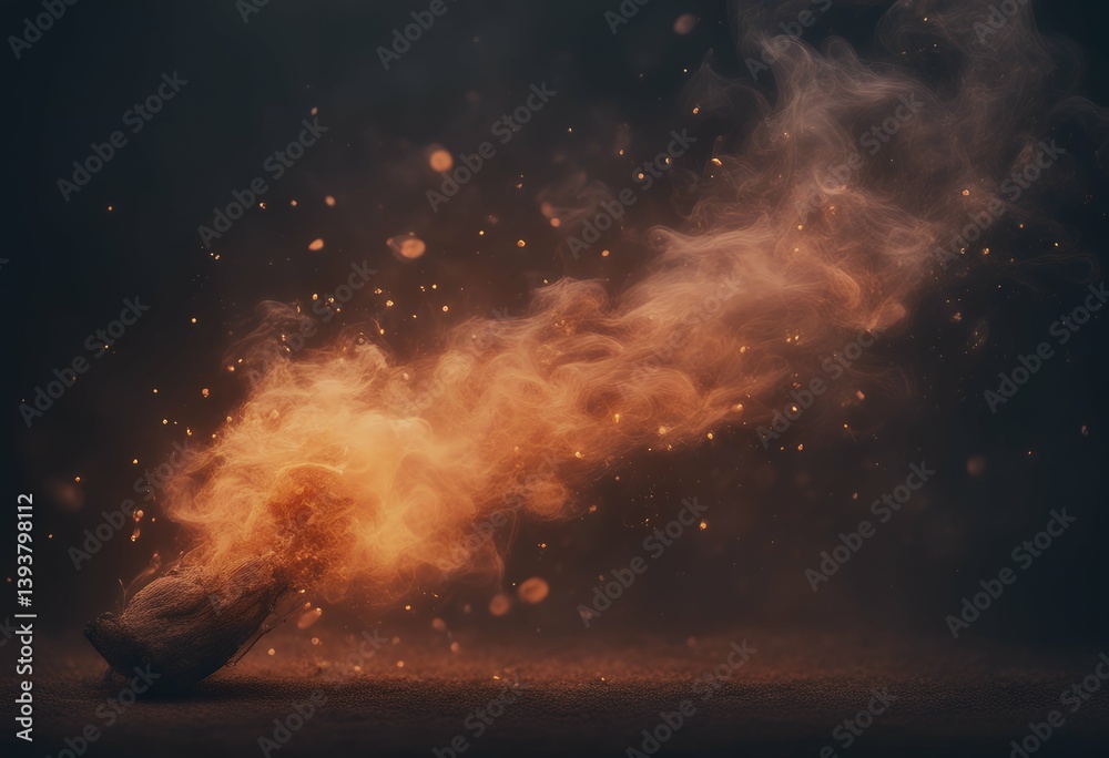 Wall mural using particle ember overlays spotlight background textures smoke highlighted texture hot isolated d