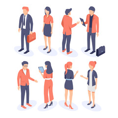 Isometric Business People Set