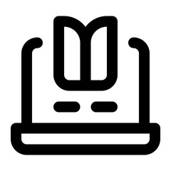 icon online learning with style outline