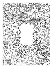 Obraz premium borders adult coloring pages. floral frame for your text