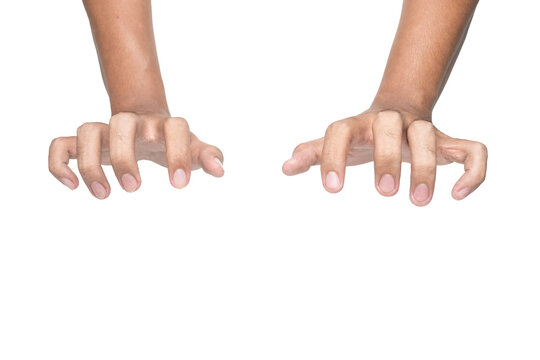 male puppeteer's hand gesture isolated on white background. transparent png