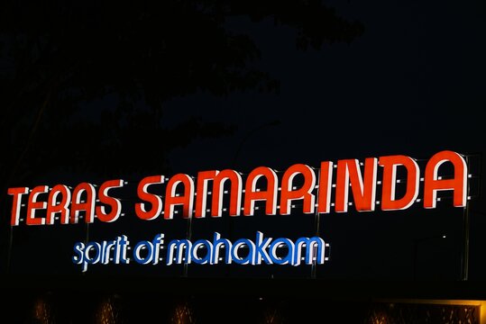 Samarinda, Indonesia - April 6, 2025: A text of Teras Samarinda, Spirit of mahakam in the city of Samarinda