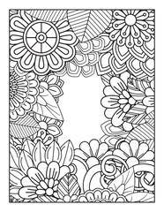 borders adult coloring pages. abstract floral background