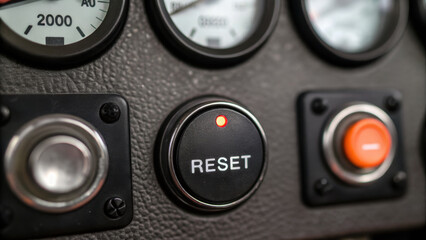 Fototapeta premium reset button is essential for rework and repair when systems are not functioning properly, ensuring concept of good maintenance is upheld