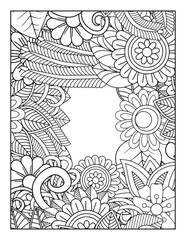 borders adult coloring pages. floral frame for your text