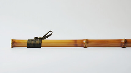 Naklejka premium A bamboo stick with a black cord tied to it