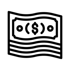 banknote line icon