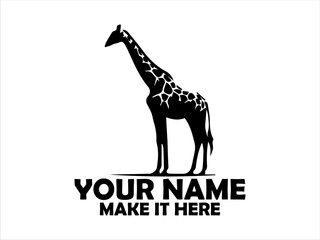 majestic giraffes standing tall with their distinctive spotted coats illustration, giraffe standing simple vector style, giraffes logo design