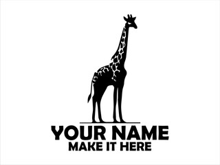 majestic giraffes standing tall with their distinctive spotted coats illustration, giraffe standing simple vector style, giraffes logo design