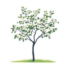 Obraz premium A flowering tree with a mix of colorful vector art