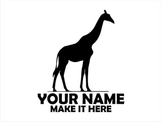 majestic giraffes standing tall with their distinctive spotted coats illustration, giraffe standing simple vector style, giraffes logo design