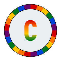 LGBTQ Rainbow Gradient Lowercase Letter 