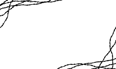 茨のトゲの長方形フレーム背景 モノクロのベクターイラスト