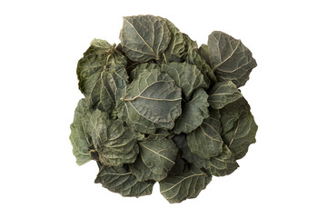 Obraz premium Dried patchouli leaves isolated on transparent background
