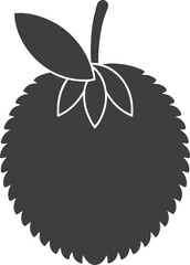 Jackfruit silhouette icon on white background.