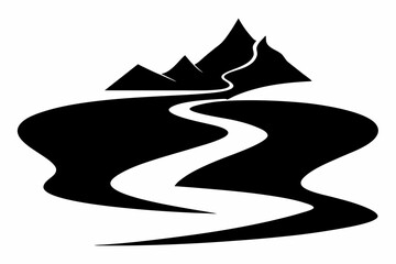 Fototapeta premium river flowing design silhouette vector illustration