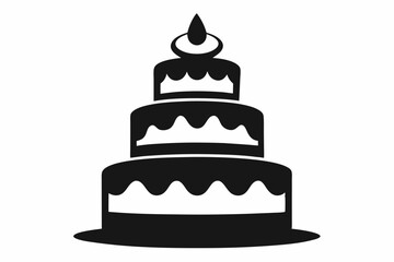 birthday cake with candles design silhouette vector illustration