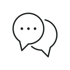 Speech bubble thin line icons. Editable stroke and Perfect pixel on transparent background