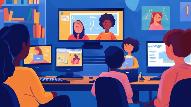 Engaging in collaborative remote learning via networked digital devices