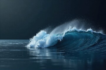 Fototapeta premium Gray wave in slow motion on a dark gray surface, slow motion, sleek