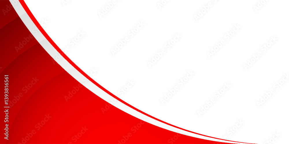 Wall mural wave background. a sleek red and white vector background featuring smooth curved lines and gradient 