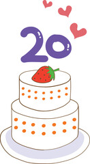숫자20 케잌