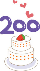 숫자200 케잌