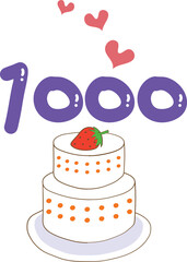 숫자1000 케잌