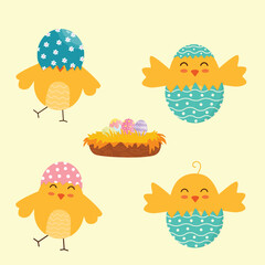 easter chicks and egg