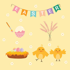 Obraz premium Happy easter decoratin element