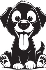 funny dog Vector illustration isolated on white background.