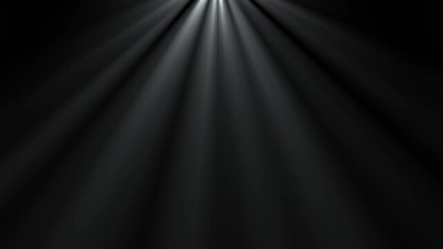 White god rays shining from above. Seamless looping animation of bright heavenly light over black background.