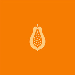 Simple Papaya Logo – A clean papaya logo representing tropical flavor and nutrition.