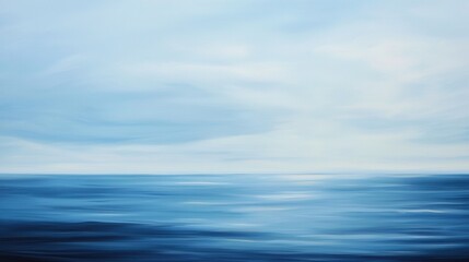 Obraz premium Tranquil Ocean Horizon with Soft Blue Gradients and Calm Waters