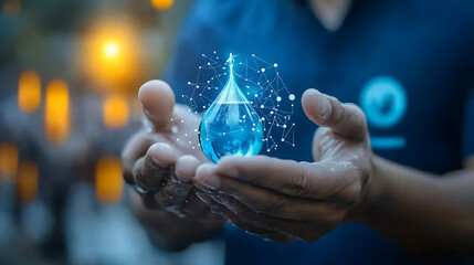 Water conservation initiative urban environment digital art community awareness close-up viewpoint innovative concepts