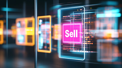 Sell digital products online virtual marketplace graphic design high-tech environment close-up view e-commerce strategies