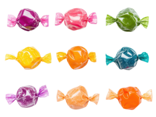 Collection set of candies in colorful wrapper