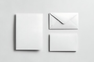 Blank Stationery Mockup: Envelope, Card, and Paper