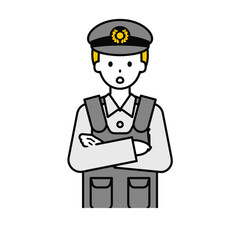 上半身のポーズ_シンプルな警察官の男性11