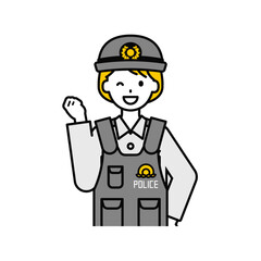 上半身のポーズ_シンプルな警察官の女性05